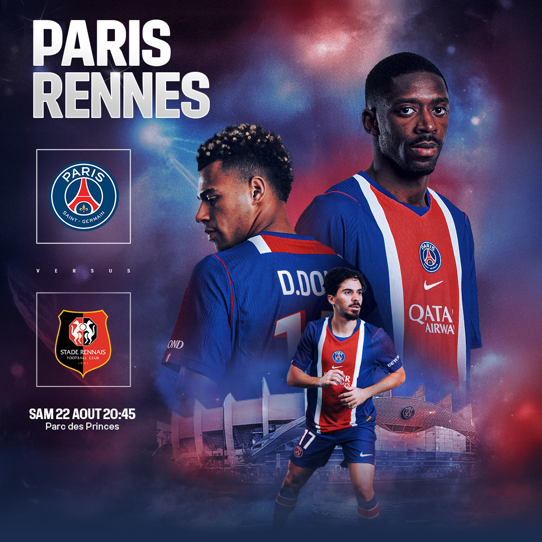 PSG_inside's tweet photo. PSG 🆚 Stade Rennais 

La Ligue 1 est enfin de retour au Parc des Princes. Pour cette première journée de championnat, les Rouge et Bleu reçoivent le Stade Rennais. Ne manquez pas la première rencontre de la saison ! 🔴🔵

👉 https://t.co/VpBmpkmLUH https://t.co/ztpQUhaxoS