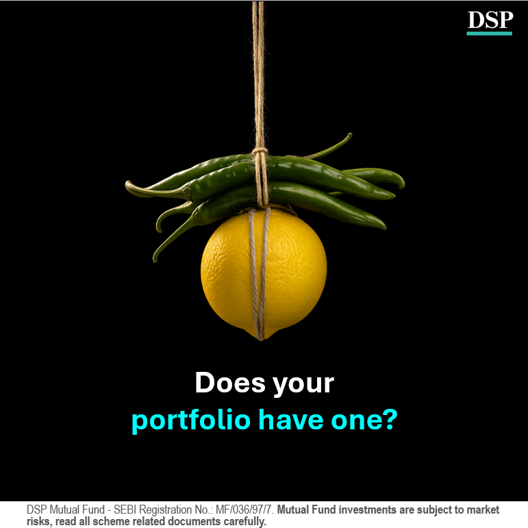 dspmf's tweet photo. Most portfolios don't have a nimbu mirchi.

Real protection is more than relying on lucky charms.

Multi Asset Allocation Funds spreads your money across equity, debt, gold, silver, and more. 

Some call it superstition. We call it diversification. https://t.co/6MhHoUyHrr