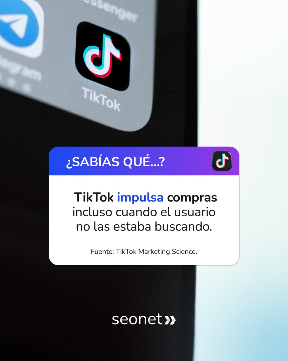 seonetdigital's tweet photo. TikTok ya no es solo entretenimiento.

Es una plataforma de #Descubrimiento donde las marcas generan #Inspiración y potencian la #Conversión.

La oportunidad está en aparecer cuando el usuario aún no está buscando.
#TikTokAds https://t.co/Oh1ZEulzVj