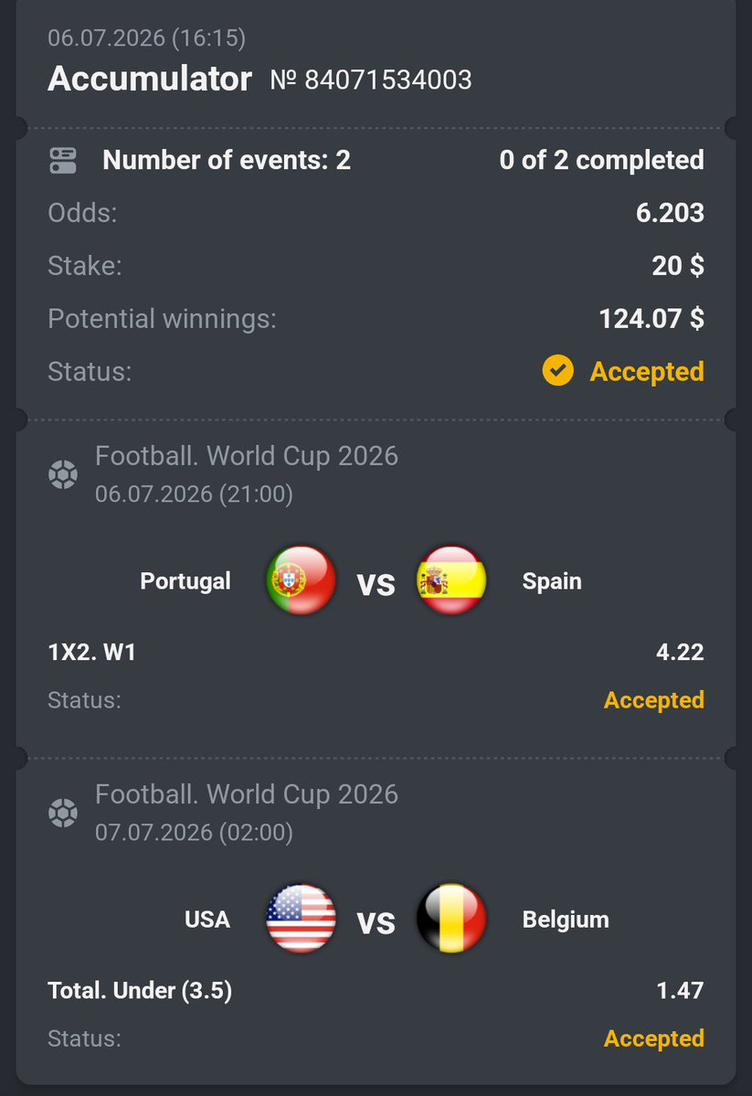 KayirashiG's tweet photo. Join today: https://t.co/MiKx7BJIeH
π Use Promo Code: 1BEST,
π° Get a 200% Welcome Bonus
#FIFAWorldCup2026 #Betslip #BetAndYou https://t.co/x9ck9xKF5Y