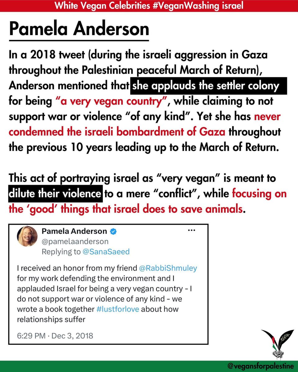 Robotvirgin's tweet photo. Vegan Washing, when White Privileged elitists (like celebrities) use veganism to try & clean up an image, like Israelโs!!
.
.
.
.
.
.
.
.
#vegan #veganism #plantbased #animalrights #animalrightsactivism #AnimalRightsActivists #animallover #animalliberation #arrestnetanyahunow #endisraeloccupation #freepalestine #istandwithpalestine #istandwithgaza #stopgenocide #stopgenocideingaza #stopethniccleansingofpalestine #stopethniccleansing #gaza #palestine #ceasefire #ceasefirenow #genocidejoe #freegaza #freegazafromisrael #palestinianlivesmatter #holocaustharris #trump #veganwashing #progressive #woke