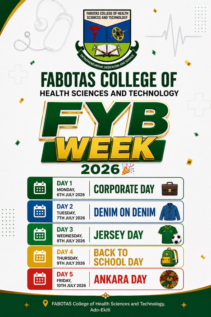 FABOTAS_College's tweet photo. Introducing the official calendar for our Final Year Brethren (FYB) Week 2026! 

It’s a week to unwind, celebrate friendships, and create lasting memories as our final year students prepare for the next chapter of their journey.

#ChooseFABOTAS https://t.co/b8iLh4i3Nv
