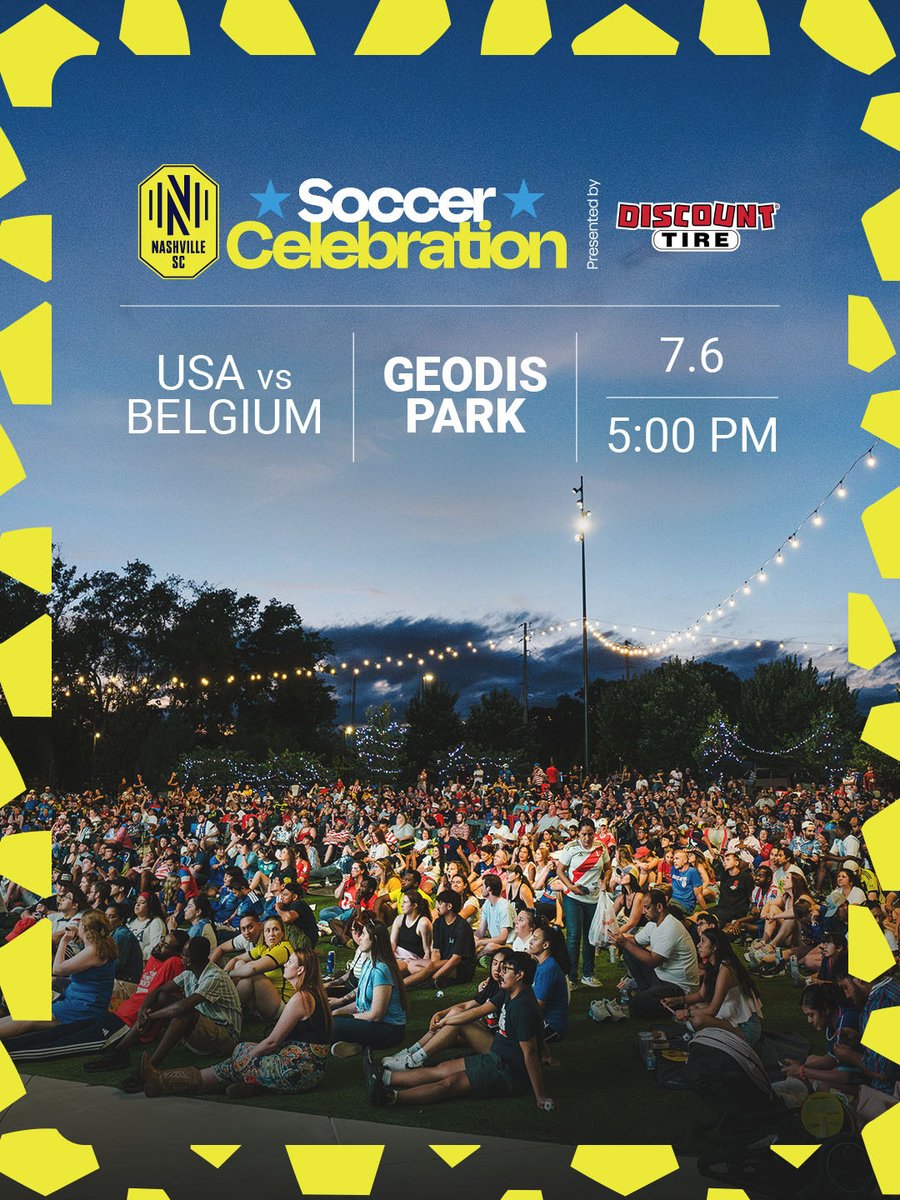 GEODISPark's tweet photo. USA. ROUND OF 16. TONIGHT. 🇺🇸 

Watching the @USMNT with us? Here's what you need to know ⚽️

🚗 Lots open: 3 PM CT
🚪Gates open: 5 PM CT
⚽️ Match Time: 7 PM CT
📋 A-Z Stadium Guide: https://t.co/s93PEBsagc

🎟️ https://t.co/OzSEZ7BFpC

@NashvilleSC 🤝 @DiscountTire https://t.co/qIVd9XbcHG