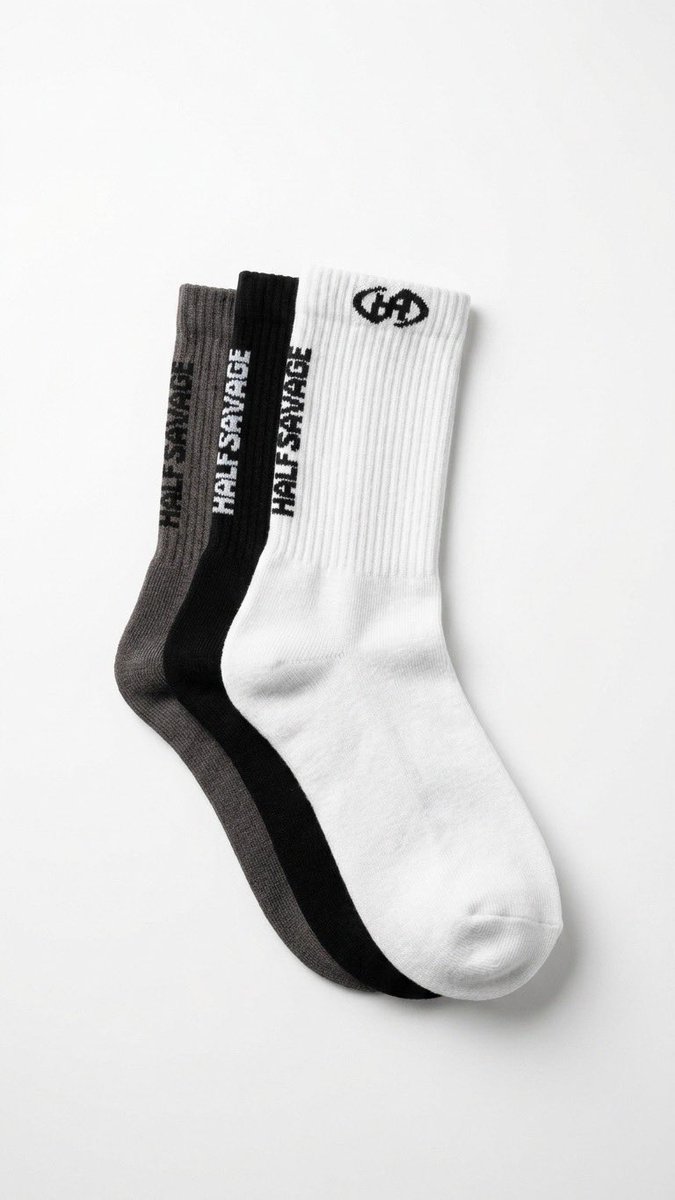 off_halfsavage's tweet photo. HALFSAVAGE Essential Sock Pack

Featuring three timeless colorways — White, Grey, and Black — designed to move seamlessly between minimal styling and elevated streetwear.

3 Pairs. 3 Colors. One Essential.

Launching — 11th July 19:00 (GMT+7)
#HALFSAVAGE https://t.co/h5nBNuD0Q1