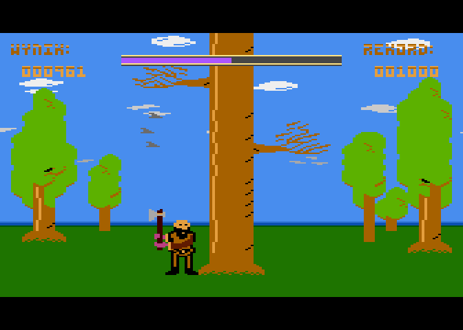 atari_area's tweet photo. Drwal Larka w wersji 1.3! Gra dla 8-bitowych komputerów #Atari, owoc lekcji programowania. Nowości: lepsze generowanie gałęzi/gniazd os, zmodyfikowana trudność, zabezpieczenie zapisu rekordów. https://t.co/SmgJyTmwwV https://t.co/tFqQNWHzrY