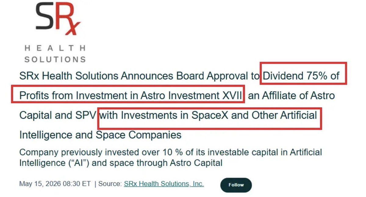 dbr_islands's tweet photo. $SRXH  Dividend 1 | Dividend 2 | Strategic Announcement(s)  
 
In case peeps are missing this: https://t.co/0FzBCE9S7e