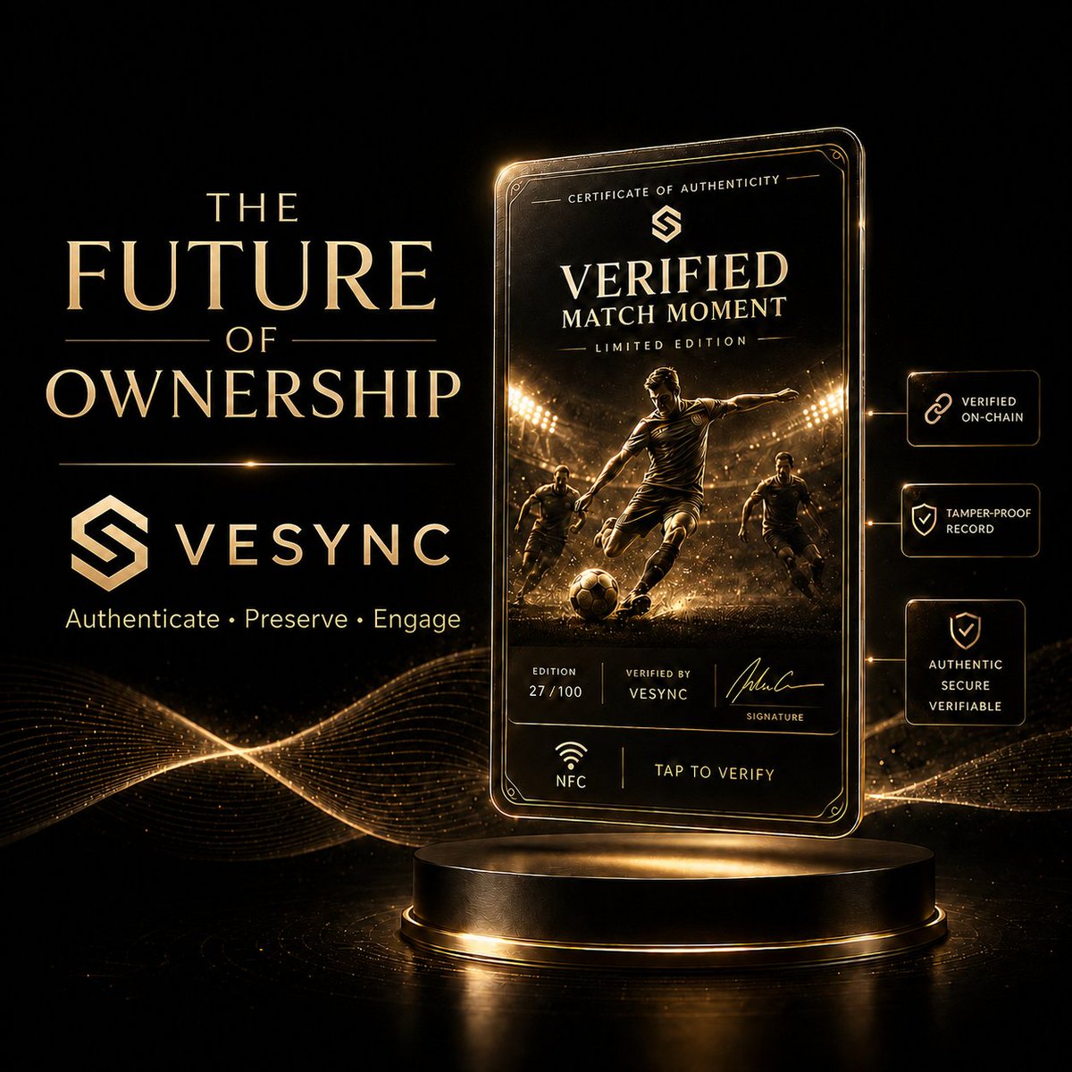 Vesync_vet's tweet photo. The future of ownership is verified.

VESYNC connects physical assets with trusted digital ownership experiences, giving brands, collectors and communities a stronger way to prove authenticity, protect value and create deeper engagement.

Authenticate • Preserve • Engage

From memorabilia to premium assets, every item can carry more than history.

It can carry proof.
It can carry trust.
It can carry a verified connection to the future.

hashtag#vesync hashtag#blockchain hashtag#authentication