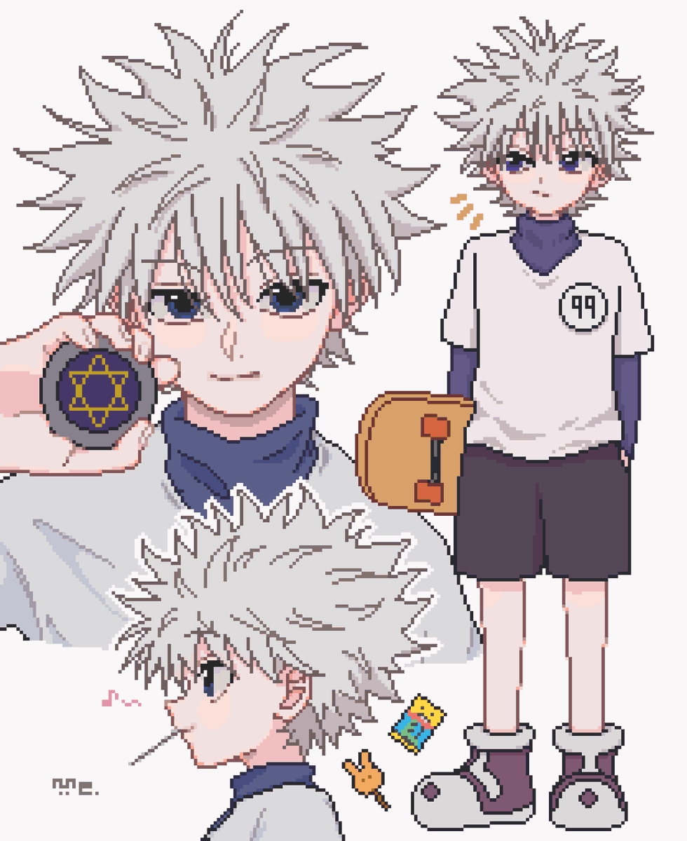 t0dx_m's tweet photo. キルアお誕生日おめでとう🥳💖
過去絵のキルア詰めでお祝い失礼！ https://t.co/POgSfNCLHi