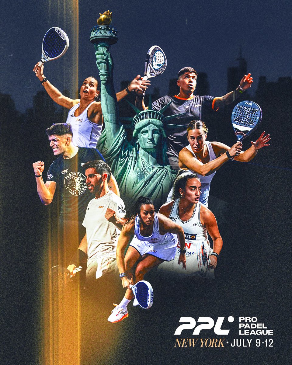 propadelleague's tweet photo. Padel is taking over NYC this week🗽

Stream PPL New York July 9–12 on YouTube and catch the Finals Sunday at 7 PM ET on CNBC. Tickets in bio. https://t.co/7MScHwPOty
