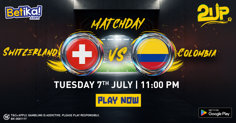 betikaKe's tweet photo. Both teams are in great form na wana goal moja tu! Swiss wana-chase a first appearance kwa quarter-finals since 1954, while Colombia wana-fight to be in the last 8️⃣ since 2014!
Ticko ni moja jamo, BROWSE SARE at Betika useme nani ata-book the last spot in the quarter-finals?