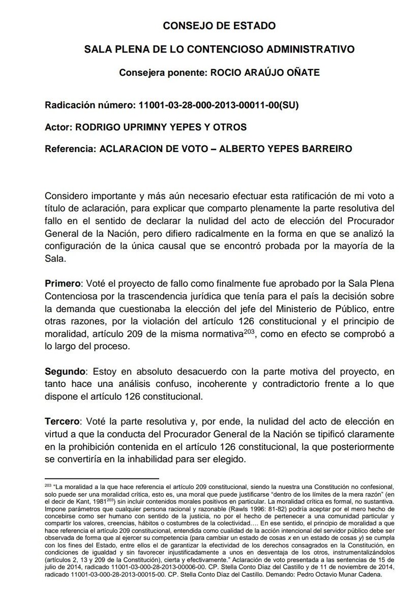 relatoriaCCA's tweet photo. Homenaje al Dr. Alberto Yepes/ en aclaración de Voto nos recuerda: “el fundamento del Estado de Derecho está en la contención de quien detenta y ejerce el poder”. Su legado permanecerá vigente
https://t.co/wmmVnabRv1 https://t.co/nLI090dyNL