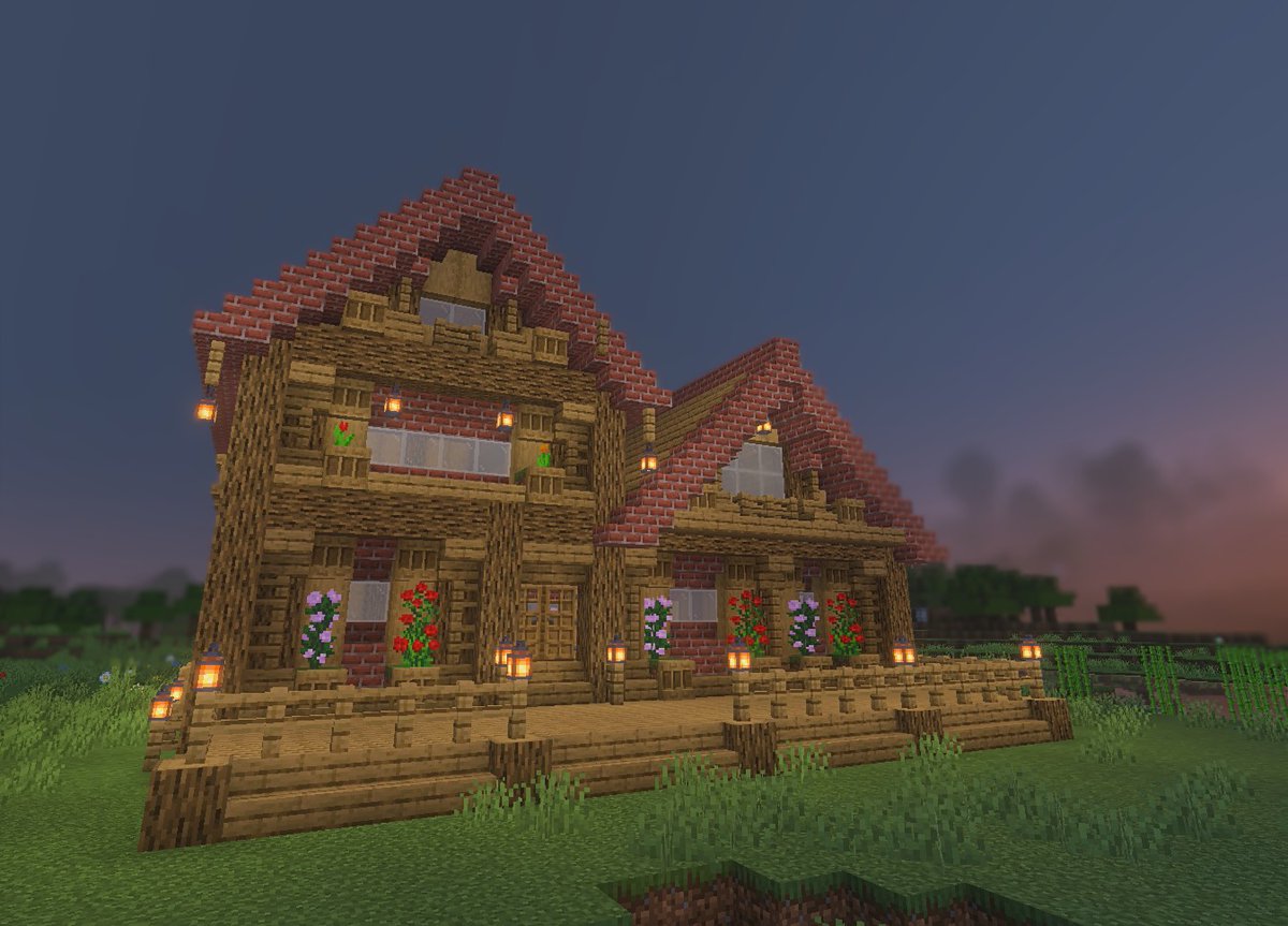 Fuk4se1231's tweet photo. レンガ屋根の別荘
#マイクラ #マイクラ統合版
#マインクラフト #Minecraft
#マイクラ建築 https://t.co/aXbEUCZwsm