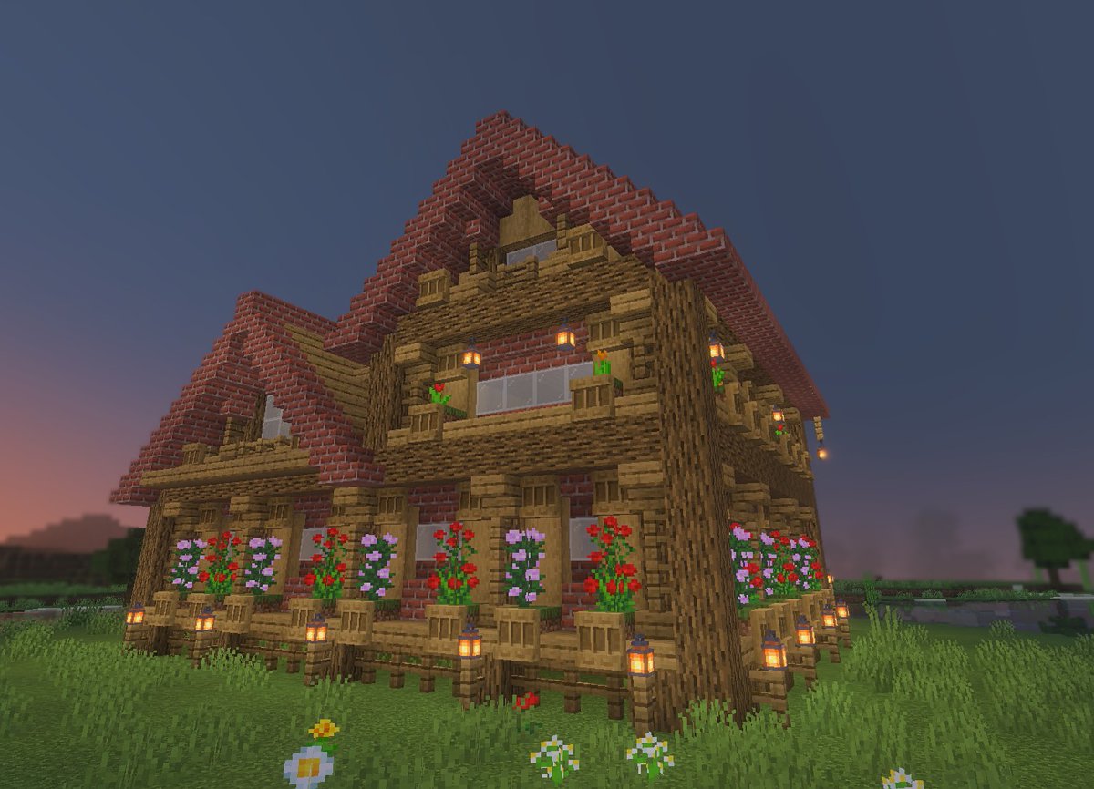 Fuk4se1231's tweet photo. レンガ屋根の別荘
#マイクラ #マイクラ統合版
#マインクラフト #Minecraft
#マイクラ建築 https://t.co/aXbEUCZwsm