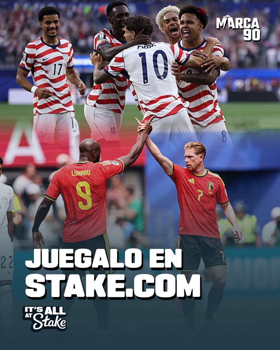 marca90ec's tweet photo. 🇺🇸🇧🇪 ¡DUELO DE GIGANTES!
Una combinada mundialista con ambos equipos marcando, Lukaku buscando el gol y Bélgica yendo por la victoria.
🎯 Vive la emoción en Stake
📌 Usa el código: Mundial90
📲 https://t.co/YZyWI6Atbb
#Marca90 #Stake #Mundial90 #USAvsBélgica #LaCombinadaStake https://t.co/Pxrjlj6tNY