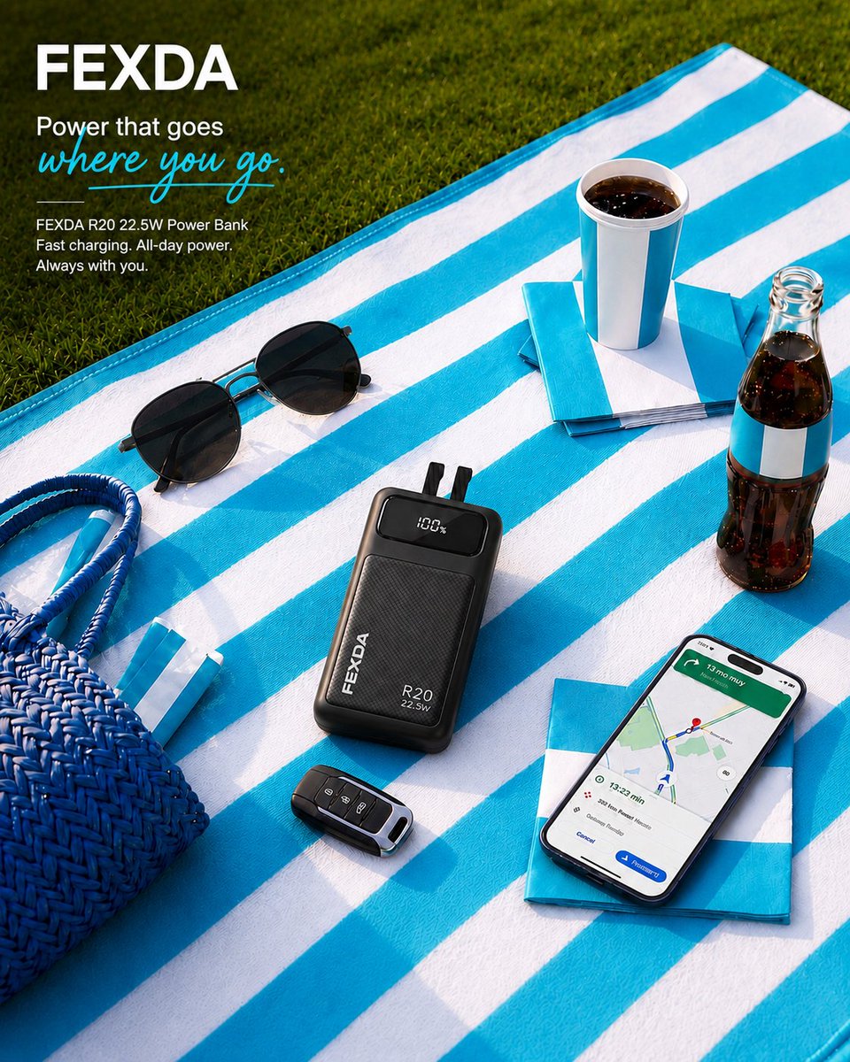 fexda's tweet photo. Your perfect outdoor companion. 🌿📱

Never let a low battery interrupt your plans. With the FEXDA R20 22.5W Power Bank, you have dependable power wherever you go.

FEXDA — Charge Beyond Limits. ⚡ https://t.co/Vx0XD8ZA2a