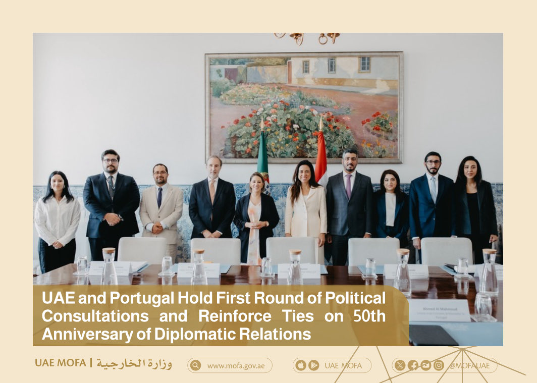 mofauae's tweet photo. UAE and Portugal Hold First Round of Political Consultations and Reinforce Ties on 50th Anniversary of Diplomatic Relations

https://t.co/o1sgNYOUIu https://t.co/c6MYi9HJey