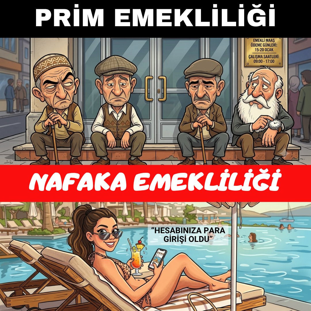 6284gercekleri's tweet photo. Türkiye Cumhuriyeti devleti bile emekli etmek için yıllarca prim ödenmesini ve belli bir yaşa gelmeyi şart koşarken
Kadınlar, 1 gün evli kalıp boşanınca süresiz yoksulluk nafakası ile emekli oluyor.
Sonra da utanmadan "omo omo bu ülkede kadınlar eziliyor" diyorlar. #işaretifarket https://t.co/eaP8Gs9nlY