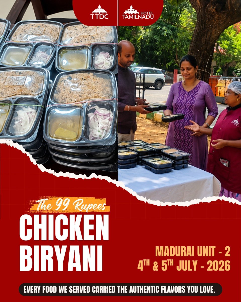 ttdcofficial's tweet photo. A glimpse from TTDC's ₹99 Weekend Biryani Offer – where great taste meets great value! https://t.co/0HFOksZ3ni
