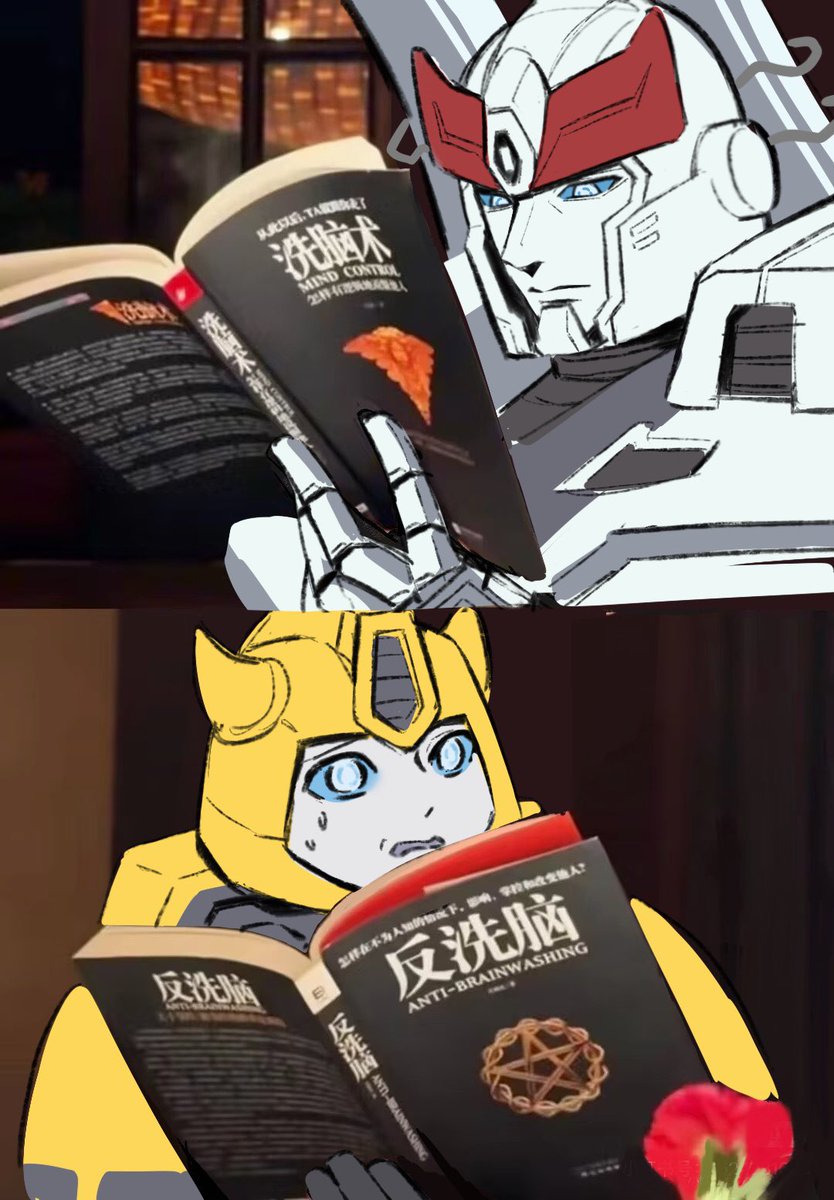 tiantiann7's tweet photo. Prowl has officially given up arguing. He’s moving straight to brainwashing.
#Transformers #prowlbee https://t.co/c6rQmwC8ew