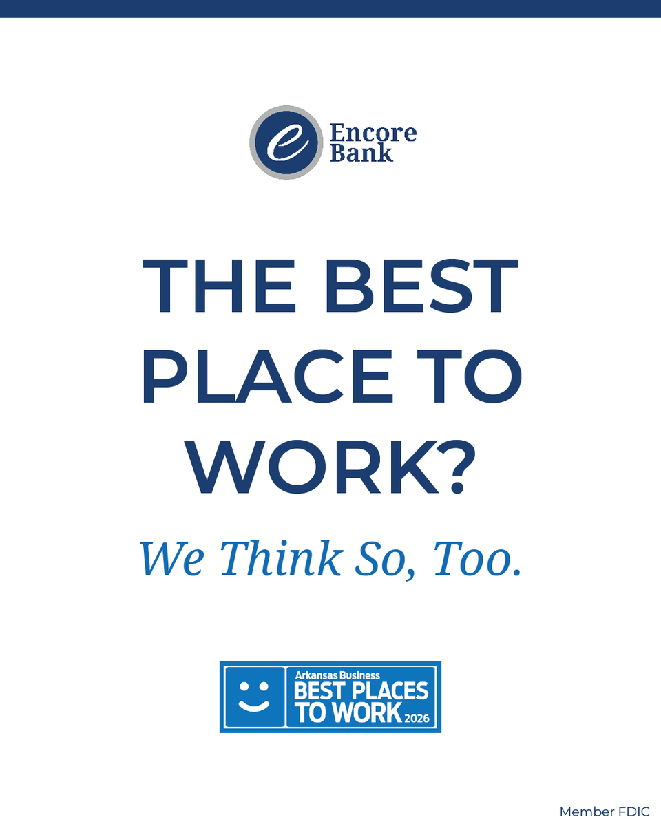 EncoreBank's tweet photo. We don't just work together, we win together.

We're honored to be recognized as a Best Place to Work, and we're grateful to our team members who make Encore Bank a place where people feel valued, supported and empowered to succeed.

#WeWinTogether https://t.co/fbugIhhkz0