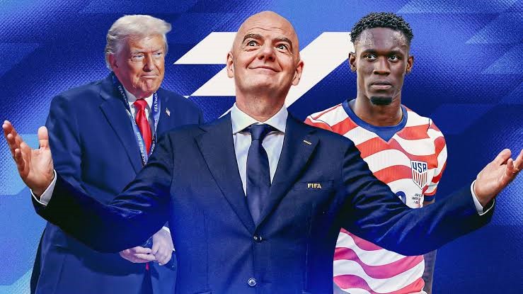 elsolabc1's tweet photo. TRUMP AMO DE LA FIFA: El organismo que rige el fútbol quedó en evidencia, como un think tank del sionismo, luego que Infantino sacara la suspensión de Balogun por tarjeta roja, con la clara intencionalidad de posicionar al equipo norteamericano en la final del Mundial. “Un asco". https://t.co/rDBaxss5Y6