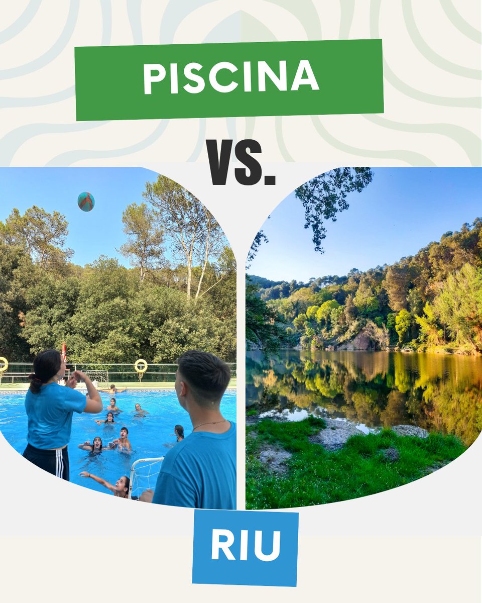 campesponella's tweet photo. Avui en Fluvi ens proposa un joc de Versus ⚔️ Piscina vs Riu 💦Bungalou vs Parcel·la ⛺️🏡Excursió vs Bicicleta 🚶🏼♀️🚴🏼♀️Restaurant vs Barbacoa 🍗 Esperem veure les vostres respostes! 🧐 #campingesponella #campingsenfamília #turismedacampada #vacances #escapada #turismefamiliar https://t.co/vAPX4Zkuzc