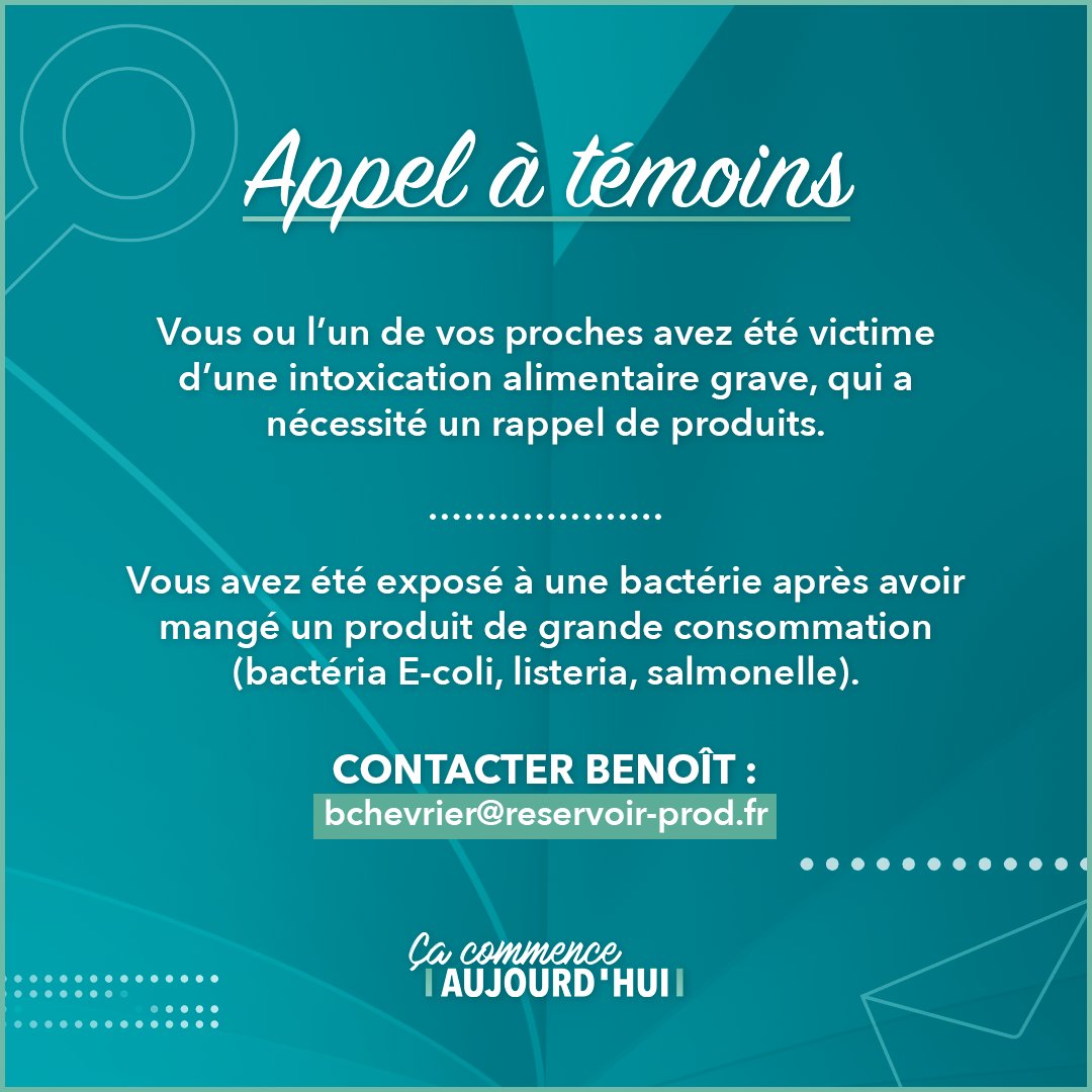 CaCommenceAuj's tweet photo. 📣 Appel à témoins #CCA 
Contactez Benoît : 
📧 bchevrier@reservoir-prod.fr https://t.co/GVbB4JemFk