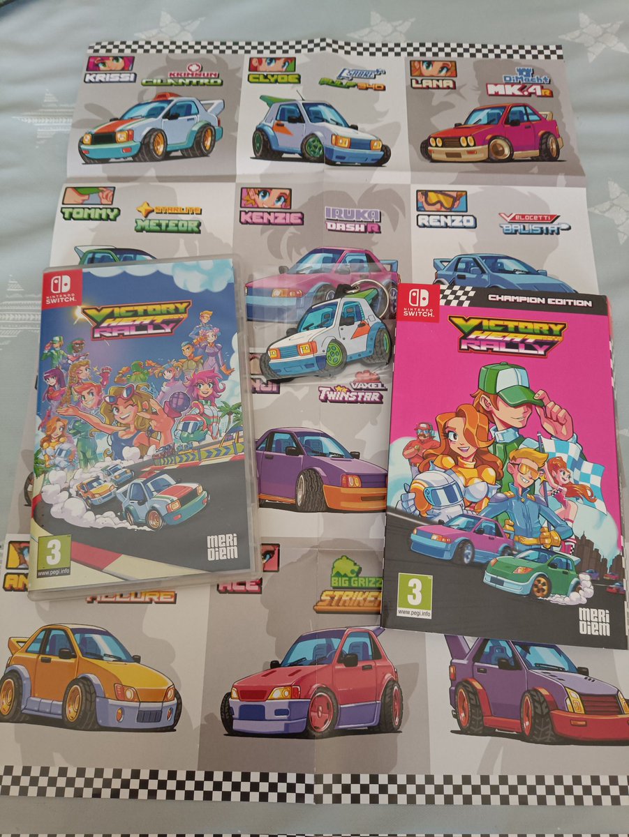 liquidyetti's tweet photo. Por cierto, el Victory Heat Rally de Switch: con caja de cartón, juego en el cartucho, un póster con todos los coches y un llavero.

¡Que viva el formato físico! https://t.co/UGTyb8mp5n