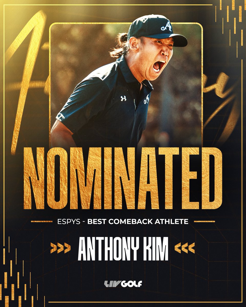 livgolf_league's tweet photo. One of sport’s greatest comeback stories.

Now nominated for the Best Comeback Athlete at the ESPYS 🏆

Go Vote for AK 📲 https://t.co/bYKkxky9gS

#LIVGolf | @4AcesGC_ https://t.co/nBLzWzSIrx