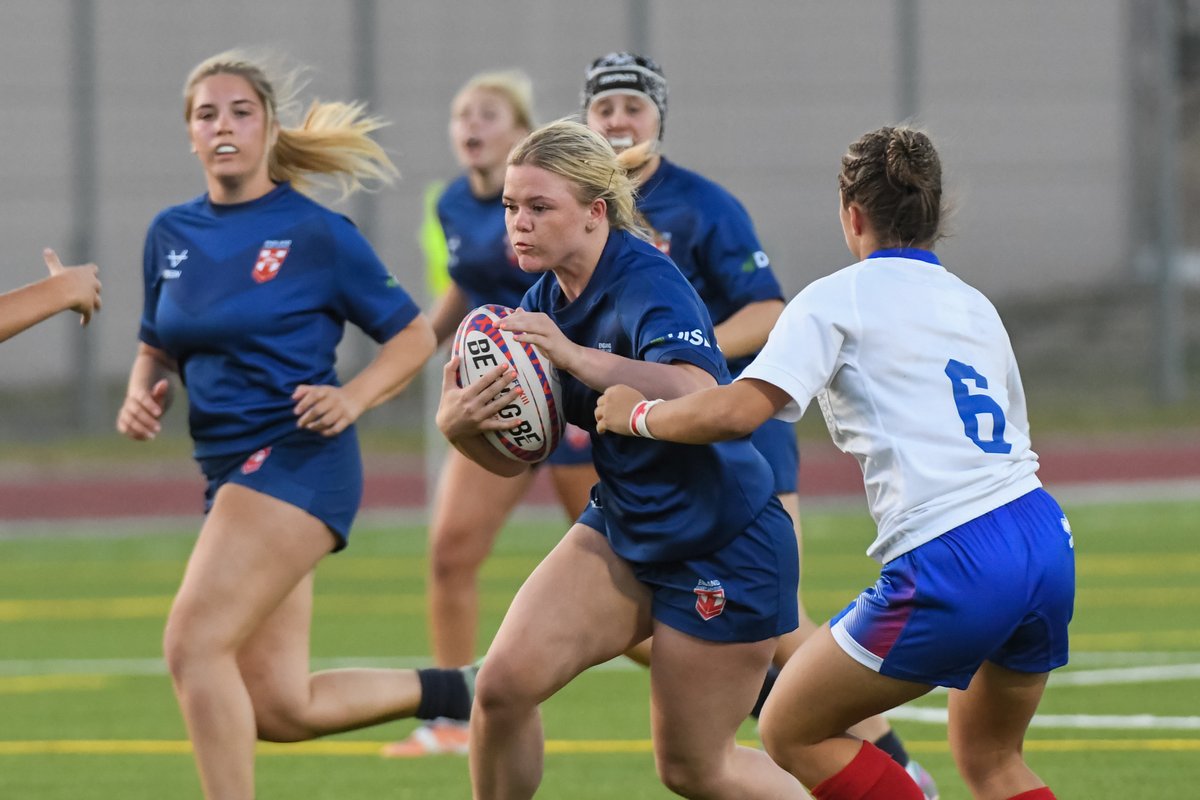 England_RL's tweet photo. 2/2 wins in France 🤩

#EnglandRL's U18's DiSE Women defeated France Women's U20's, 34-12, with this being the first time the girls have ever faced a French representative junior side 👏 https://t.co/F4DHXMm2rh