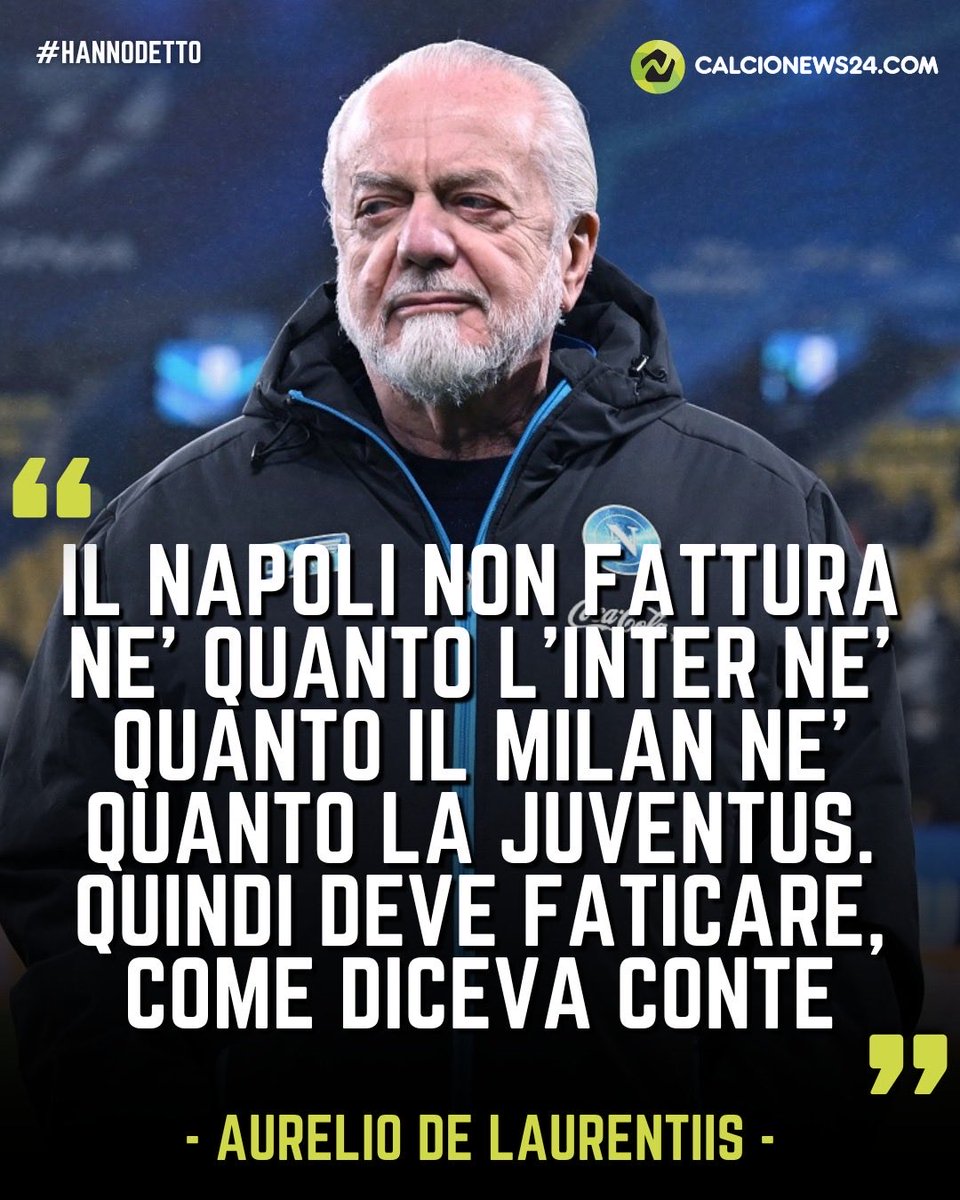 CalcioNews24's tweet photo. 💬 Le parole di #DeLaurentiis sono chiare: il #Napoli non fattura quanto #Inter, #Milan o #Juventus, questo incide sulla competitività
📉 Una realtà economica che obbliga il club a #faticare di più, proprio come ricordava #Conte, puntando su idee e programmazione
#calcionews24 https://t.co/sDv3zR1RPk