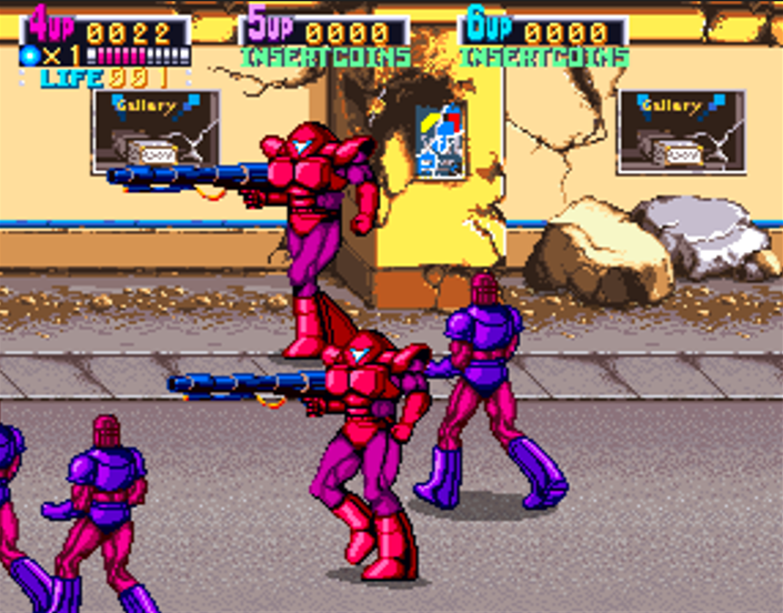 guy_shooting's tweet photo. [엑스맨(X-Men Arcade)의 등장 졸병 잡담]
총이나 바주카를 든 중장갑 졸병을 때려잡으면 헬멧이 떨어져나가면서 맨얼굴이 드러나는데, 잘 보면 선으로 면상을 붙혔을 뿐인 비주얼임을 알 수 있다.

폭사하는걸 보면 일반 센티널과 마찬가지로 기계병사다.
#エックス #XMen https://t.co/TStinOiuVq