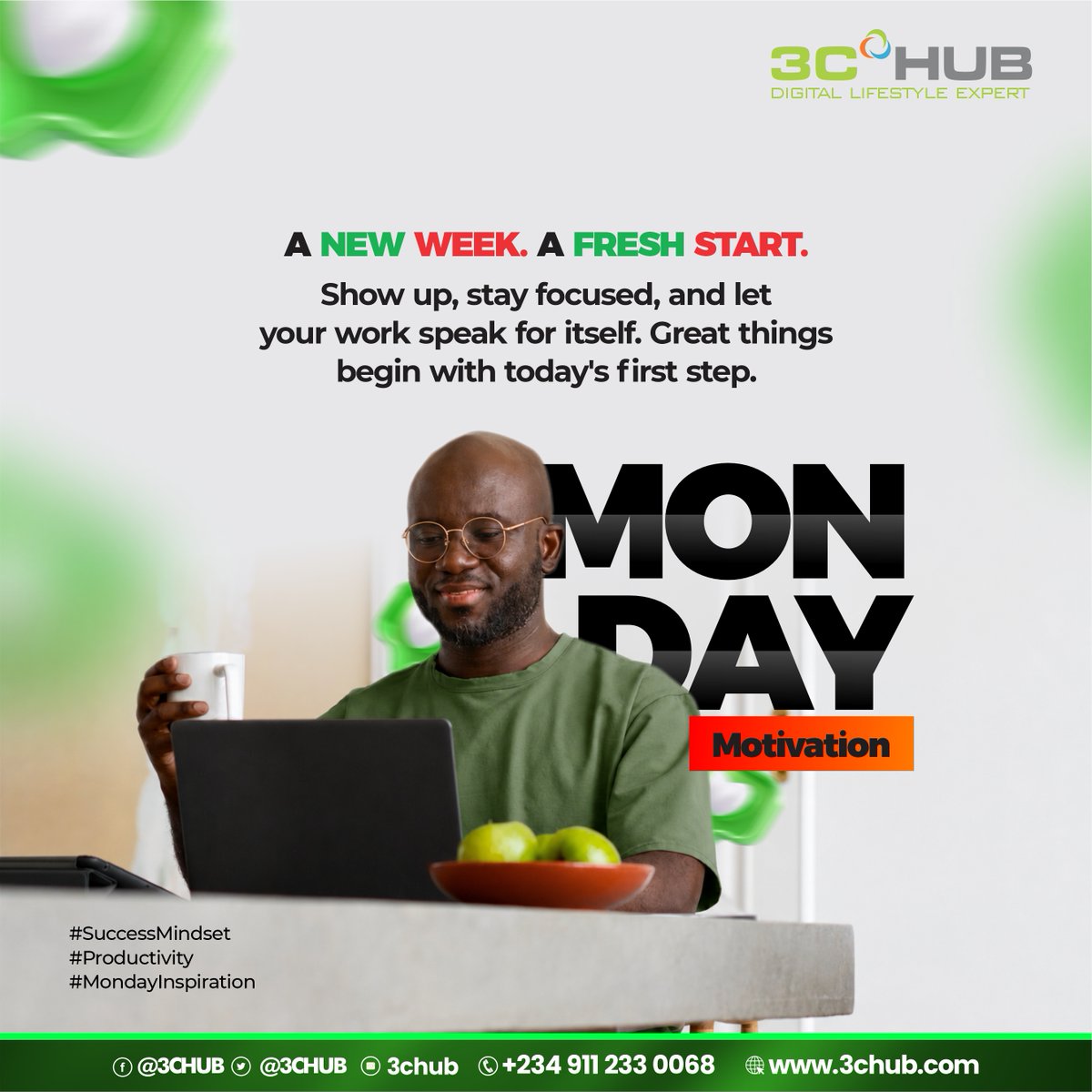 3CHUB's tweet photo. Monday is your opportunity to reset, refocus, and move one step closer to your goals.

Every small effort you make today lays the foundation for tomorrow's success.💚

#newweeknewgoals #keepmovingforward https://t.co/XtSslROINR