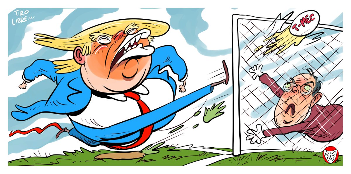 monerorictus's tweet photo. "Tiro libre". Cartón publicado en @ElFinanciero_Mx https://t.co/sEKt533mqG