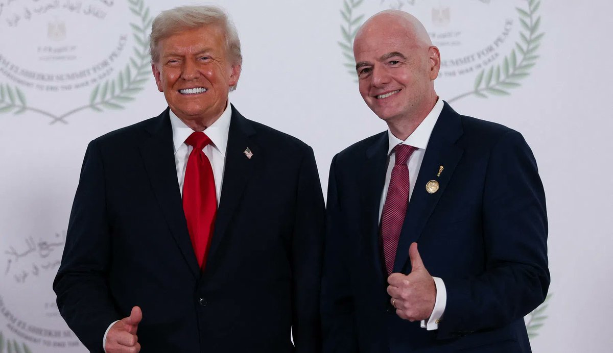 TouchlineX's tweet photo. 🚨🗣️ 𝗡𝗘𝗪: Donald Trump has confirmed that he asked Gianni Infantino to review Folarin Balogun's red card.

"Yes, I asked FIFA to review it. I spoke to a man [Infantino] who is highly respected.

I'm the one who got them to do it [the World Cup], not Biden. Biden was asleep." https://t.co/52F76CVDlL