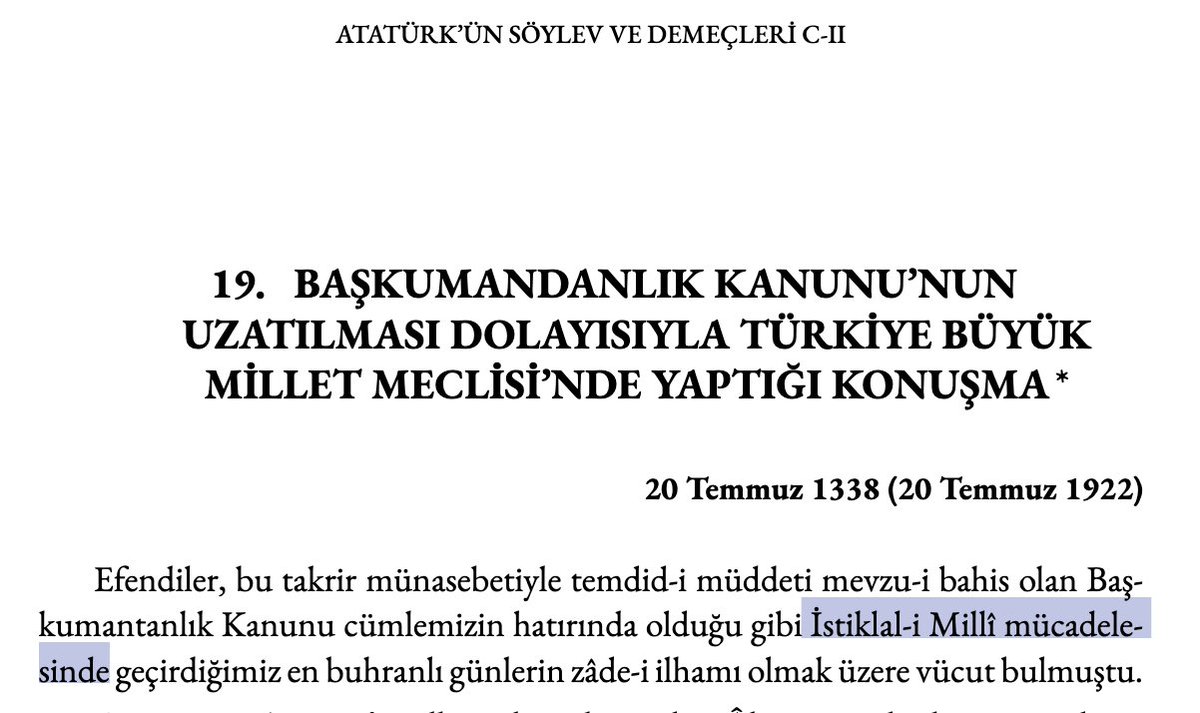 MehmetAkifOkur's tweet photo. "Millî Mücadele", "İstiklâl-i Millî Mücadelesi" ifadesinin kısaltmasıdır.

Büyük Taarruza giden günlerdeki kullanımı👇 https://t.co/KqE8W4JQqQ