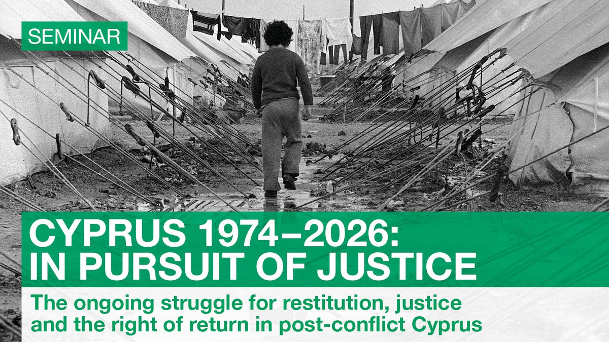 LobbyforCyprus's tweet photo. CYPRUS 1974–2026: IN PURSUIT OF JUSTICE 🇨🇾

Fifty-two years since the Turkish invasions of the Republic of Cyprus and the forced displacement of thousands of Cypriot citizens, this Lobby for Cyprus seminar addresses the ongoing illegal Turkish-occupation in the northern part of the Republic of Cyprus and the unwavering struggle for human rights. 

Join leading experts on Wednesday 22 July 2026 for a critical discussion on restitution, justice, humanitarian law, the right of return and property rights. 

Speakers:
🎙️ Dr Kyriacos Kouros (High Commissioner of the Republic of Cyprus to the UK), Dr Theodora Christou @Dr_Theodora (LSE/QMUL/EuroMed Rights), Nick Yiannoullou @NYiannoullou (Eptakomi Association UK), Savvas Pavlides (author), Elias Dinenis PhD (Emeritus Professor). 
👤 Moderated by Theo Theodorou (Lobby for Cyprus).

📍 High Commission of the Republic of Cyprus in the UK, London @CyprusInUK | ⏰ 6.30pm BST.
🎟️ Free entry (refreshments provided).

👇 Register for this event via the link below.  

#Cyprus #HumanRights #InternationalLaw