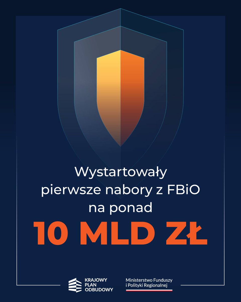 MFIPR_GOV_PL's tweet photo. 📢 Ruszyły trzy nabory z Funduszu Bezpieczeństwa i Obronności, którego łączny budżet to blisko 23 mld zł 💪
🆕 Dziś uruchamiamy część pożyczkową #FBiO, która będzie obsługiwana przez @BGK_pl.
📌 Samorządy i spółki komunalne mogą ubiegać się o dofinansowanie - 5,6 mld zł - na:
✅ rozwój obiektów zbiorowej ochrony i infrastruktury ochrony ludności,
✅ budowę i modernizację infrastruktury podwójnego zastosowania;
✅ budowę i modernizację systemów wykrywania zagrożeń oraz powiadamiania i ostrzegania o zagrożeniach;
✅ inwestycje w cyberbezpieczeństwo.
📌 Przedsiębiorcy mogą ubiegać się o dofinansowanie ⤵️
💵 w ramach naboru dla sektora kolejowego - 2 mld zł - na:
✅ budowę lub modernizację infrastruktury kolejowej w standardzie mobilności wojskowej;
✅ zakup, modernizację, remont taboru kolejowego na potrzeby wojskowe lub podwójnego zastosowania;
✅ cyberbezpieczeństwo.
💵 w ramach naboru dla firm - 2,5 mld zł – na:
✅ rozwój produkcji sprzętu wojskowego i podwójnego zastosowania;
✅ zapewnienie ciągłości w dostawie energii; elektrycznej, paliw oraz usług krytycznych dot. łączności, teleinformatyki i transportu;
✅ zwiększanie bezpieczeństwa fizycznego infrastruktury krytycznej;
✅ cyberbezpieczeństwo;
➡️ Nabory trwają do wyczerpania środków.
#KPO to #EfektyNaLata