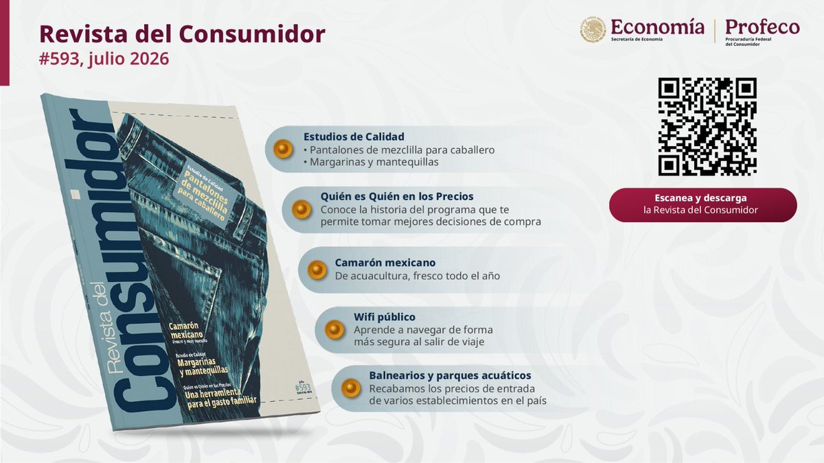 ivan_escalante's tweet photo. Recuerden que ya pueden consultar la nueva edición de nuestra @RdelConsumidor en https://t.co/rWv6yjorpC.

Este mes pusimos a prueba mantequillas, margarinas y pantalones de mezclilla para caballero. Compartimos información muy importante para que naveguen de forma segura en redes wifi públicas y recabamos los precios de algunos balnearios del país para orientar su toma de decisiones si van a salir de vacaciones.

¡Échenle ojo y compártanla!