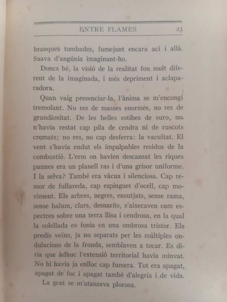 jordimartifont_'s tweet photo. Fs 98 anys, Joaquim Ruyra va veure com un gran incendi a les Gavarres li cremava els seus boscos de sureres. La seva visita a la zona de l'incendi, un cop apagat, el va portar a escriure "Entre flames". https://t.co/fCTEEC8v7X