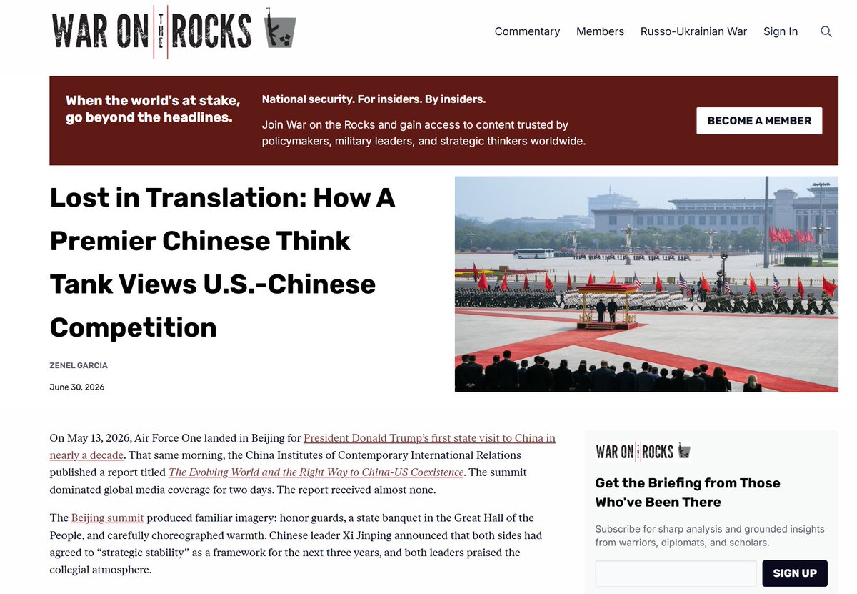 geoff_p_wade's tweet photo. The China Institutes of Contemporary International Relations 中国现代国际关系研究院 is not a conventional foreign policy think tank. It functions as a research and analysis arm of China’s Ministry of State Security, and its principal customers are the Central Foreign Affairs Commission of the Chinese Communist Party Central Committee, the body that sets the country’s strategic direction at the highest level. https://t.co/qTrAfZGXLe