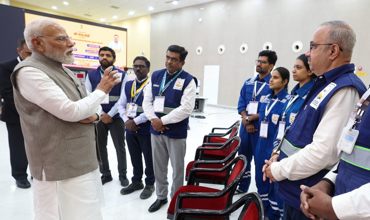 CMD__HPCL's tweet photo. There are moments that remind us why years of perseverance, sacrifice & unwavering commitment are always worthwhile. Hon'ble Prime Minister Shri Narendra Modi Ji's visit to the Main Control Room of HPCL Rajasthan Refinery (HRRL) on 4th July was one such unforgettable moment for the entire HRRL & HPCL family. It was a privilege for me, together with Dr. Neeraj Mittal, Secretary, Ministry of Petroleum & Natural Gas, to brief Hon'ble Prime Minister, on the refinery's integrated processes, product portfolio and the advanced digital systems that drive safe, efficient & reliable operations.
 
Yet, beyond the technology and infrastructure, two memorable moments stand out for me - Hon'ble Prime Minister’s interactions with a representative sample of workers and technicians who were involved in the construction phase, and his impromptu interaction with the representatives of Team HRRL. Those moments were precious and the interactions were simply inspiring. 

In those few moments, countless years of hard work, determination & resilience found their true meaning. Every challenge overcome, every milestone achieved & every hour devoted to building this world-class refinery seemed to culminate in a shared sense of pride and purpose. For every engineer, operator, technician, contractor & employee who believed in this dream and worked tirelessly to make it a reality, this was not merely an inauguration—it was an affirmation of what collective resolve can achieve.
 
As we look ahead, Team HPCL & HRRL carries this inspiration with renewed determination to raise the bar even higher, set new benchmarks in operational excellence, and contribute with pride to India's energy security and the vision of a Viksit Bharat.
 
Some milestones mark the completion of a project. Others ignite the beginning of an even greater journey. For Team HPCL & HRRL, this was one such moment.
 
#HRRL #HPCL #EnergySecurity #OperationalExcellence #ViksitBharat #Leadership @neerajmittalias @HardeepSPuri