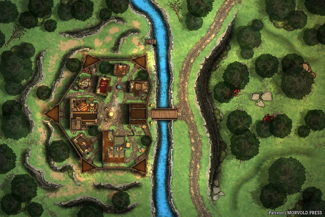 Ekmule's tweet photo. Amis rôlistes, voici une carte essentiel à tous les joueurs de #kingmaker avec le poste d'Oleg créé par Morvoldpress. Ce lieu fut le théâtre de drames dans ma campagne. Flèche dans les entrailles, chute malheureuse. https://t.co/GR8uAhZqv6  #dnd #pathfinder #rpg #jdr https://t.co/eiqU8JiuO6