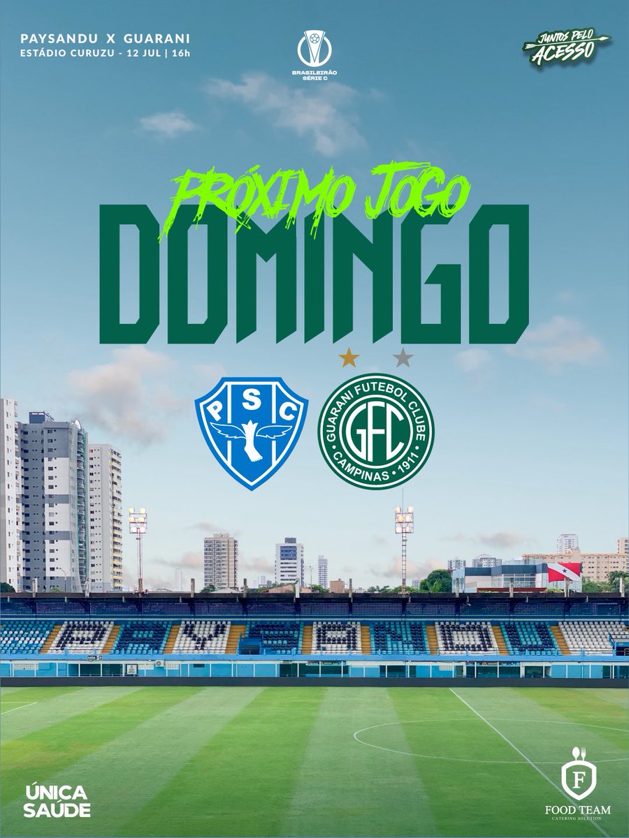 guaranifc's tweet photo. Próxima missão será em Belém! 🇳🇬

🆚 Paysandu
🏟️ Curuzu
🗓️ Domingo (12)
⏰ 16h
🏆 Campeonato Brasileiro - 14ª rodada
📺 Band / SportyNet

#AvanteMeuBugre #JuntosPeloAcesso https://t.co/tjf5KNARSR