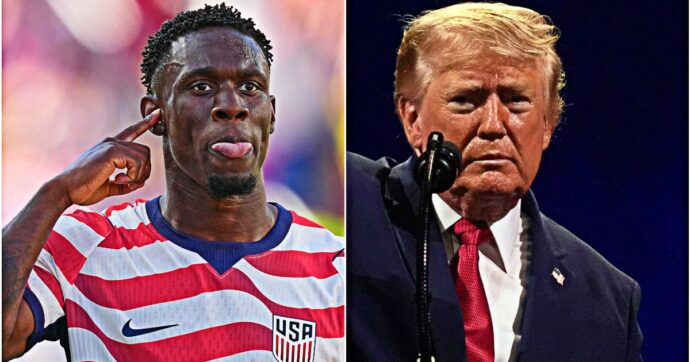 AngeloSab82's tweet photo. Il bomber degli Usa - a cui è stata sospesa la squalifica ai Mondiali - è nato a Brooklyn da genitori nigeriani che erano in viaggio a New York. 

Trump lo vuole in campo, ma con la sua legge contro lo Ius Soli non sarebbe mai stato americano. 

Ipocrita. https://t.co/6B1gEJsnX1