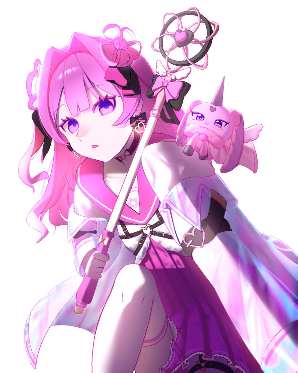 mone_emomo's tweet photo. solace様(@solqc_e )にこちらのイラストを描いていただきました。
光の表現が本当に綺麗で美しく、青みの強いピンクが可愛いです！
画面の端に見える太もものベルトの描写にとってもテンションが上がります。🫶
素敵なイラストをありがとうございました。
https://t.co/yfP67uxCPT
#PR https://t.co/TVOFVJsSDK