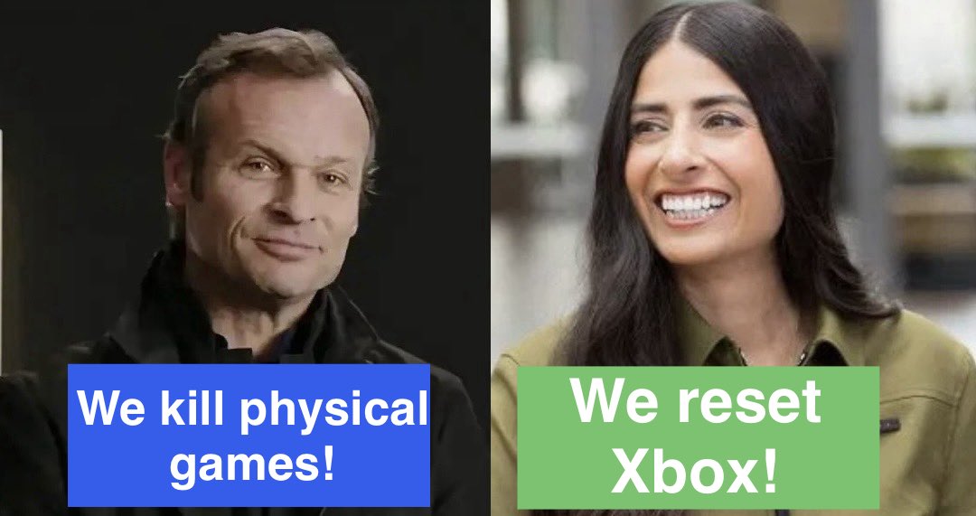 NikoMueller's tweet photo. Sony killing discs. Xbox hitting reset. Choose your fighter wisely. https://t.co/SCY0mPI8Vh
