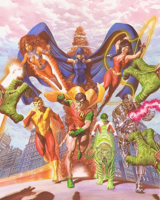 thealexrossart's tweet photo. Teen titans
George Perez homage https://t.co/Sl3fXu0e0m