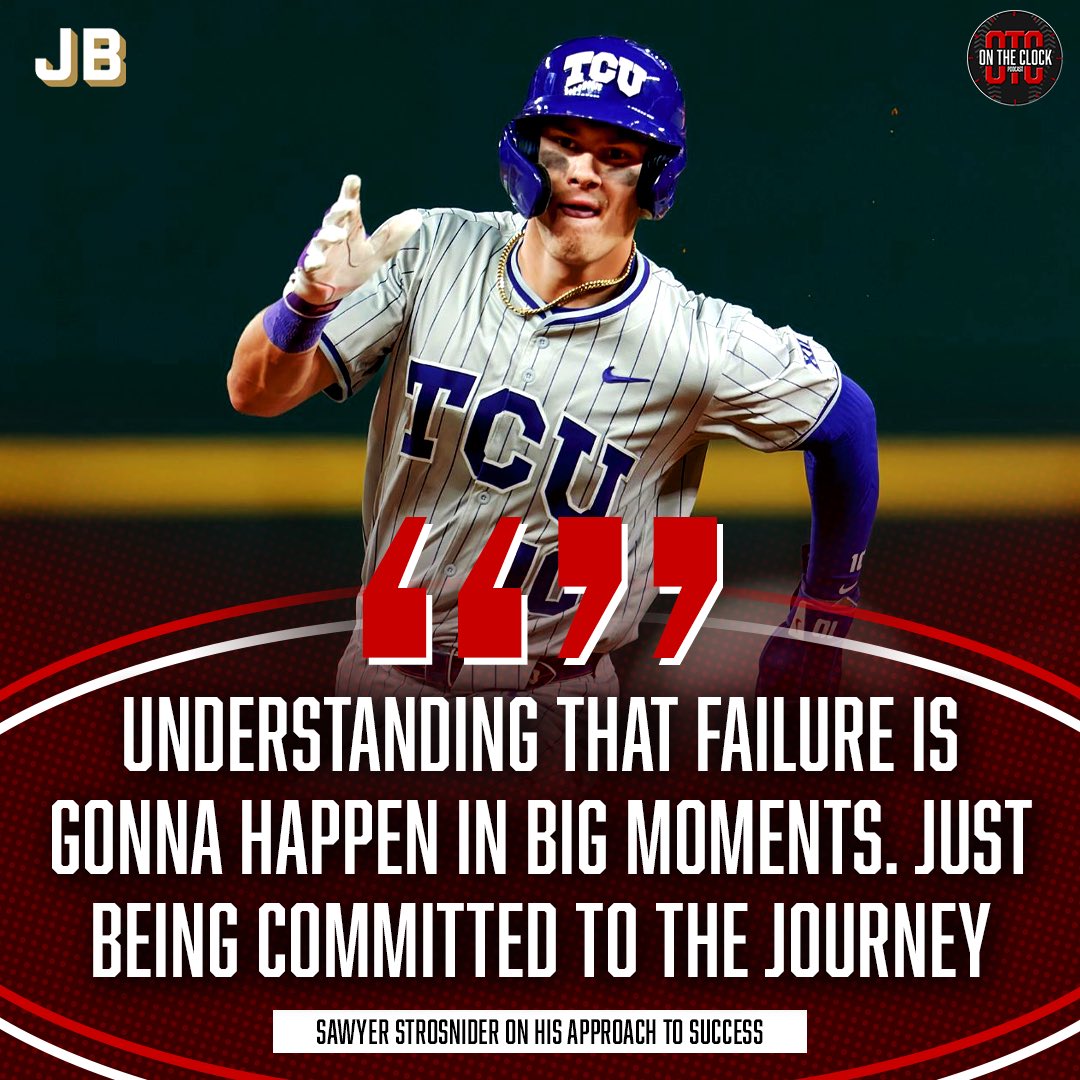CollegeBSBShow's tweet photo. At the 2026 MLB Combine, our @cdorney sat down with TCU outfielder Sawyer Strosnider and discussed his mentality at the plate, his time at TCU, and more⤵️

YouTube: https://t.co/AC7tiLlB4u
Spotify: https://t.co/C2np0D9k9b https://t.co/8ICMRTFnMI