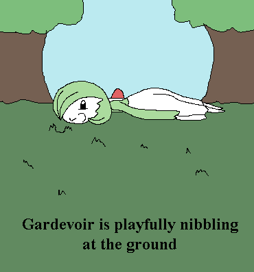 RoeRichard33476's tweet photo. gardevoir munching grass
(she is pretending to be a caterpie) https://t.co/ez685HEQ0X